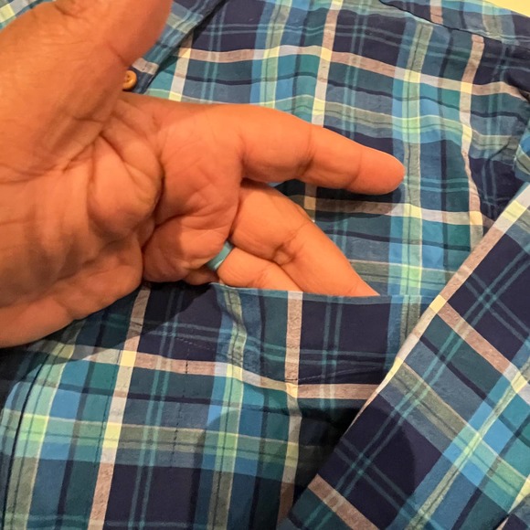 Duluth‎ Trading Company Men’s Xl Long Sleeve Green and Blue Casual Button Down - Picture 4 of 12